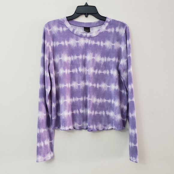 Free press lettuce hem tie dye long sleeve top M - Picture 1 of 5